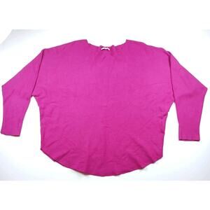 Vila Milano Sweater Dolman Sleeves Ribbed Women's 1X Magenta Kidcore EUC